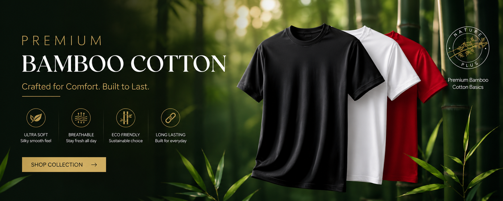 Nature Plus Men’s Bamboo T-shirts
