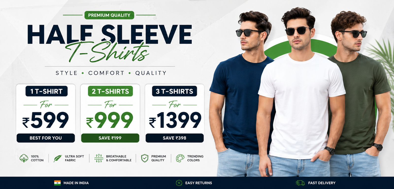 Nature Plus Men’s Bamboo T-shirts