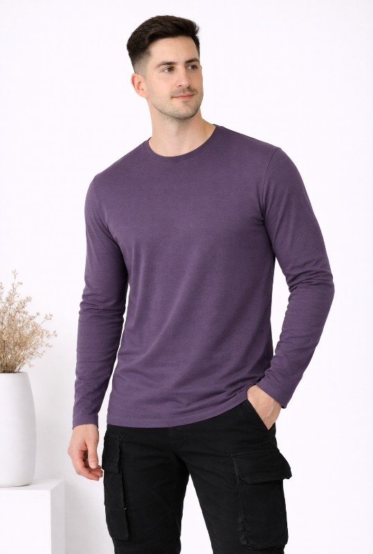 Nature Plus Men’s Bamboo Full Sleeve T-Shirt – Purple