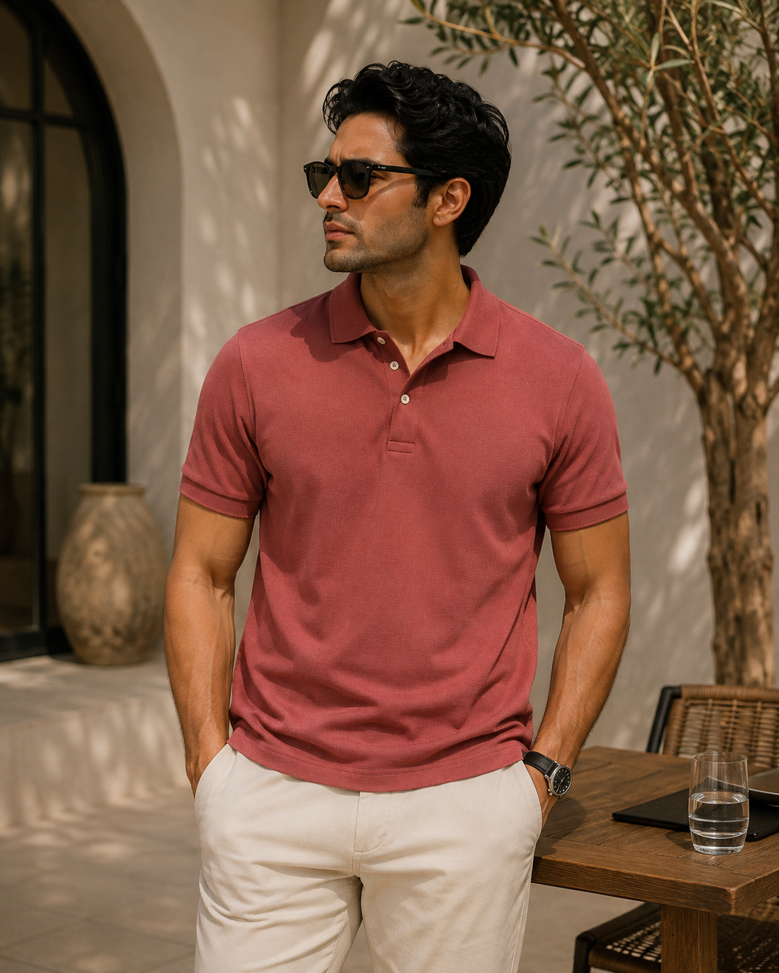 Nature Plus Men's Brick Polo Shirt That Stays Cool All Day
